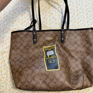 Coach x Pac-Man Signature Canvas Tote Bag - Limited Edition